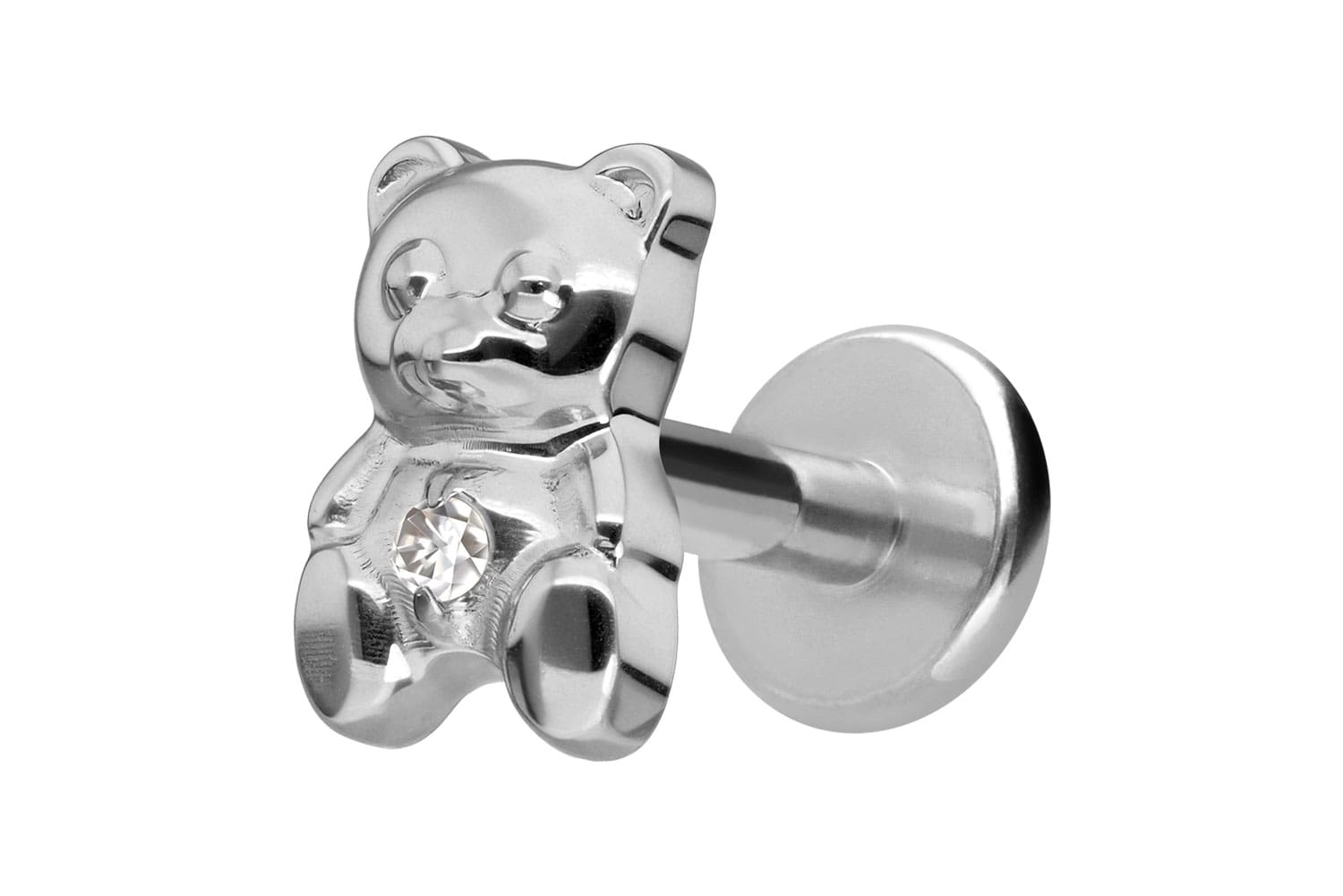 Titan Labret Piercing mit Innengewinde TEDDYBÄR